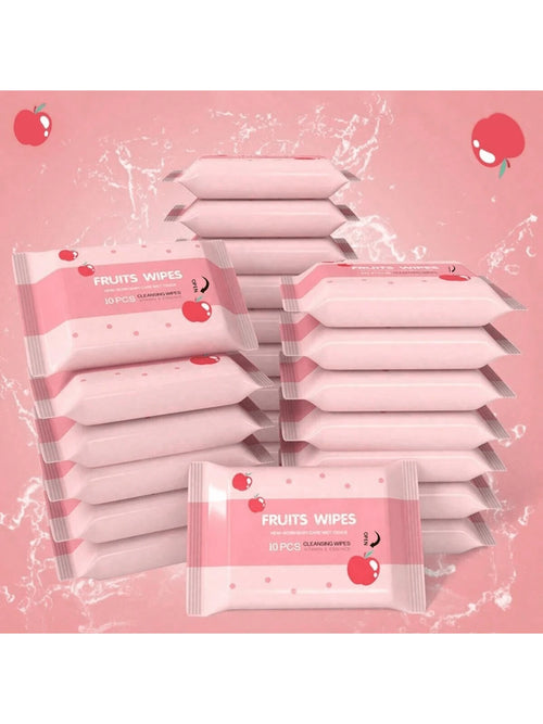 1/2/5 Packs (10 Sheets Per Pack) Disposable Portable Wet Wipes, Non-Woven Cleaning Wet Wipes For Daily Items, Convenient For Carrying Out