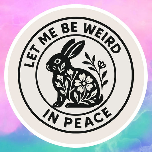 1/2/5 Pcs Vintage Rabbit Stamp "Let Me Be Weird In Peace," Gently Yet Firmly Establishing Boundaries. Vinyl Sticker- Durable Smooth Surface, Self-Adhesive Bumper Sticker, Suitable For Cars, Windows