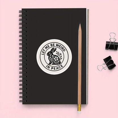 1/2/5 Pcs Vintage Rabbit Stamp "Let Me Be Weird In Peace," Gently Yet Firmly Establishing Boundaries. Vinyl Sticker- Durable Smooth Surface, Self-Adhesive Bumper Sticker, Suitable For Cars, Windows