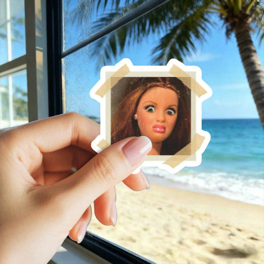 1/2/5pcs Disgusting Doll Expression Stickers, Suitable For Laptops, Water Bottles, Phones, Bags, Cars, Guitars, Vintage Photo Frames, Water Bottles, Laptops, Phones, Skateboards, Suitcases And Car Win