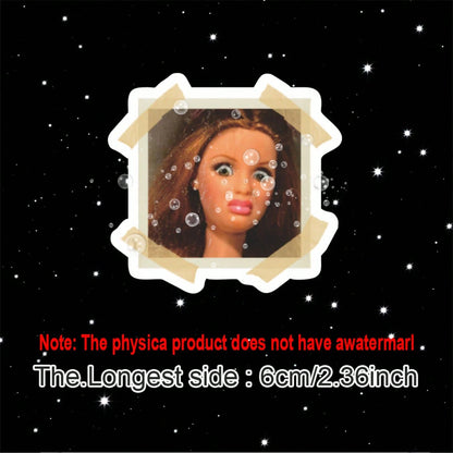 1/2/5pcs Disgusting Doll Expression Stickers, Suitable For Laptops, Water Bottles, Phones, Bags, Cars, Guitars, Vintage Photo Frames, Water Bottles, Laptops, Phones, Skateboards, Suitcases And Car Win