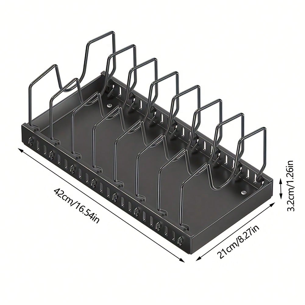 1/2pcs Cabinet Pull-Out Storage Box For Pots, Pans, Bowls, And Utensils. Sliding Lid Holder And Flat-Bottom Pan Holder For The Kitchen. Sliding Storage Box Within The Cabinet. Can Store Lid, Baking To