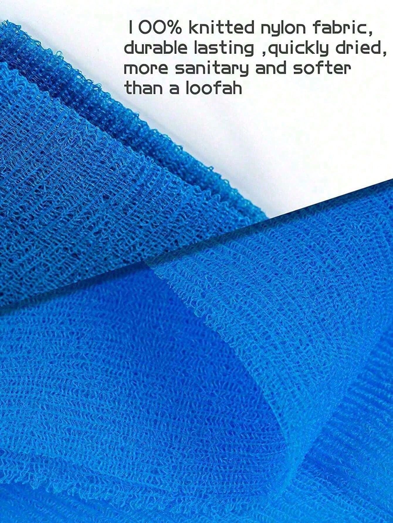 1/2pcs Nylon Exfoliating Bath Mesh, Double-Sided Thick Elastic Bath Towel, Deep Cleaning Foaming Mesh Bath Cloth, Can Clean Back Dirt, Sauna Bath Daily Body Scrub Bathing Accessory Cleaning Tool
