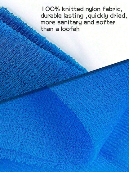 1/2pcs Nylon Exfoliating Bath Mesh, Double-Sided Thick Elastic Bath Towel, Deep Cleaning Foaming Mesh Bath Cloth, Can Clean Back Dirt, Sauna Bath Daily Body Scrub Bathing Accessory Cleaning Tool