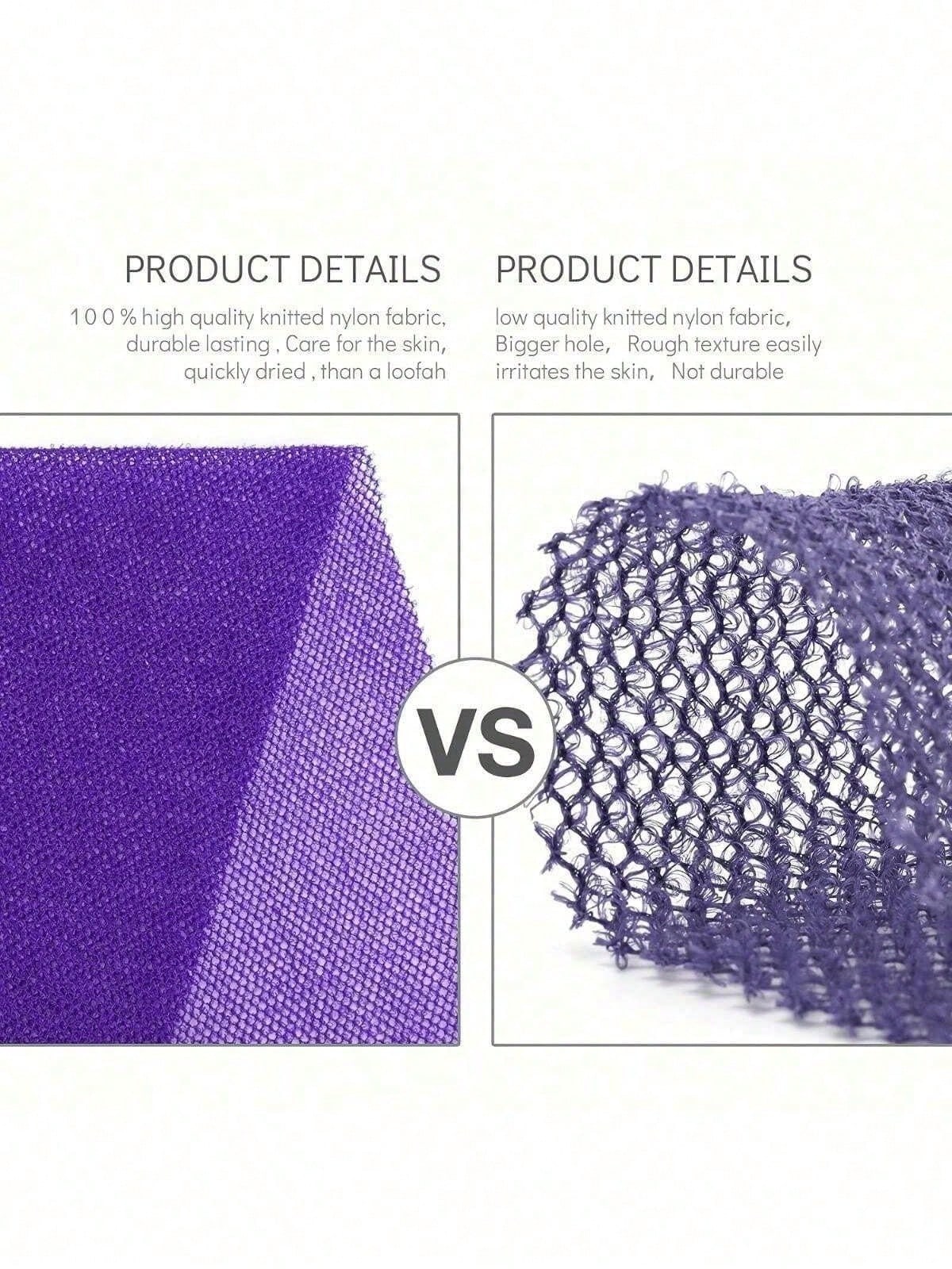 1/2pcs Nylon Exfoliating Bath Mesh, Double-Sided Thick Elastic Bath Towel, Deep Cleaning Foaming Mesh Bath Cloth, Can Clean Back Dirt, Sauna Bath Daily Body Scrub Bathing Accessory Cleaning Tool
