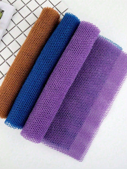 1/2pcs Nylon Exfoliating Bath Mesh, Double-Sided Thick Elastic Bath Towel, Deep Cleaning Foaming Mesh Bath Cloth, Can Clean Back Dirt, Sauna Bath Daily Body Scrub Bathing Accessory Cleaning Tool