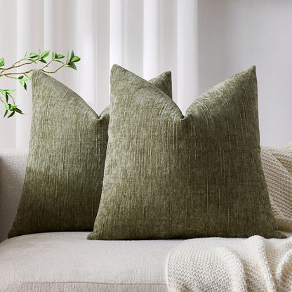 1/2pcs Sage Green Retro Striped Pillow Cover (Pillow Insert Not Included), 100% Polyester Woven Zippered Pillow Sham, Machine Washable, Geometric Pattern Decorative Throw Pillow Case For Sofa, Bed, Di