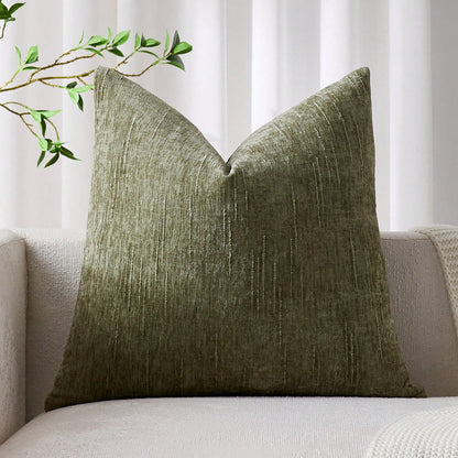 1/2pcs Sage Green Retro Striped Pillow Cover (Pillow Insert Not Included), 100% Polyester Woven Zippered Pillow Sham, Machine Washable, Geometric Pattern Decorative Throw Pillow Case For Sofa, Bed, Di