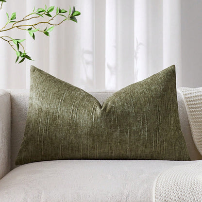 1/2pcs Sage Green Retro Striped Pillow Cover (Pillow Insert Not Included), 100% Polyester Woven Zippered Pillow Sham, Machine Washable, Geometric Pattern Decorative Throw Pillow Case For Sofa, Bed, Di
