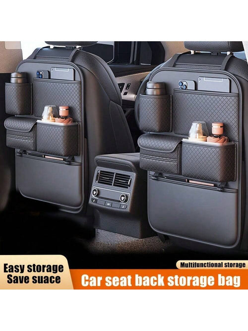 1/2pcs Universal Car Backseat Organizer, Waterproof Kick Mats, Storage Pockets, Road Trip Car Accessories