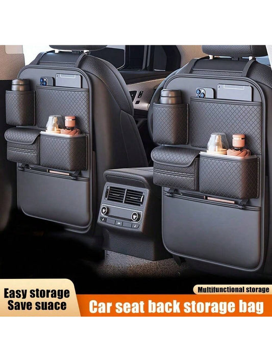 1/2pcs Universal Car Backseat Organizer, Waterproof Kick Mats, Storage Pockets, Road Trip Car Accessories