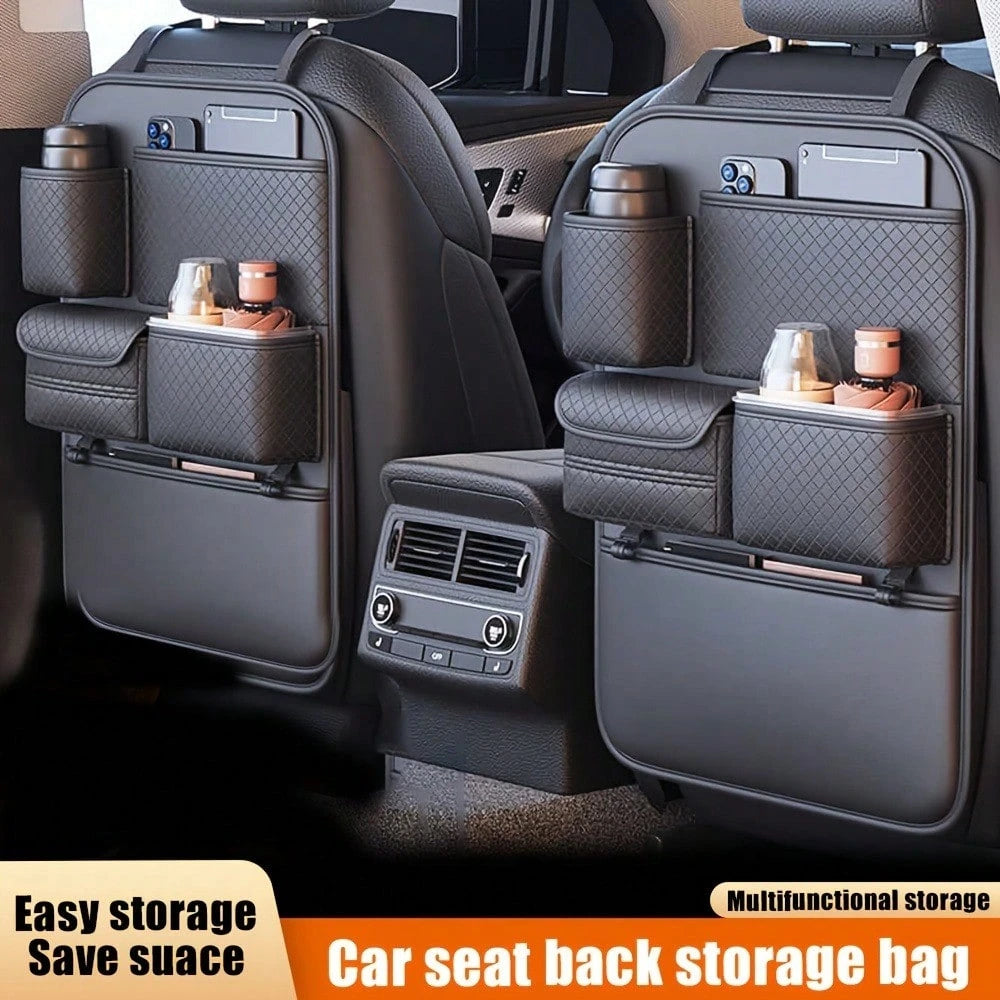 1/2pcs Universal Car Backseat Organizer, Waterproof Kick Mats, Storage Pockets, Road Trip Car Accessories Interior Women