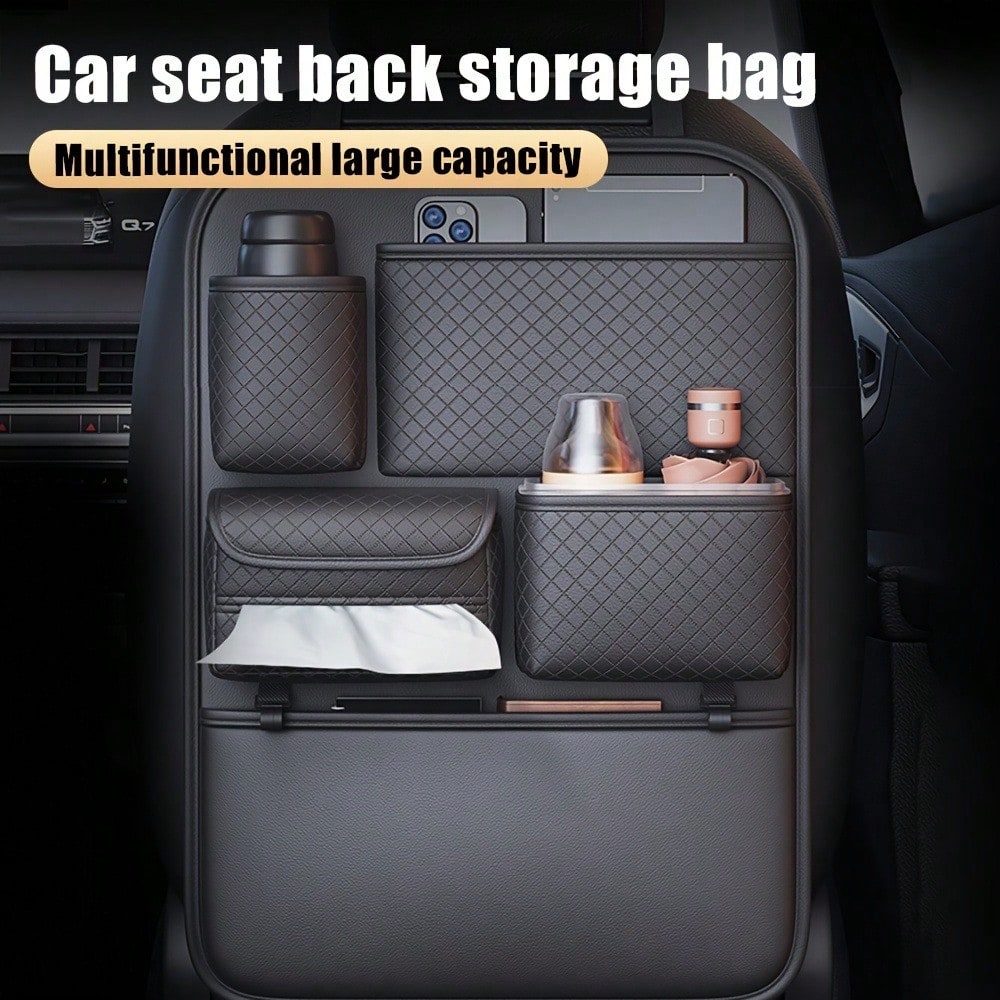 1/2pcs Universal Car Backseat Organizer, Waterproof Kick Mats, Storage Pockets, Road Trip Car Accessories Interior Women
