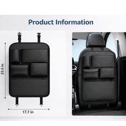 1/2pcs Universal Car Backseat Organizer, Waterproof Kick Mats, Storage Pockets, Road Trip Car Accessories
