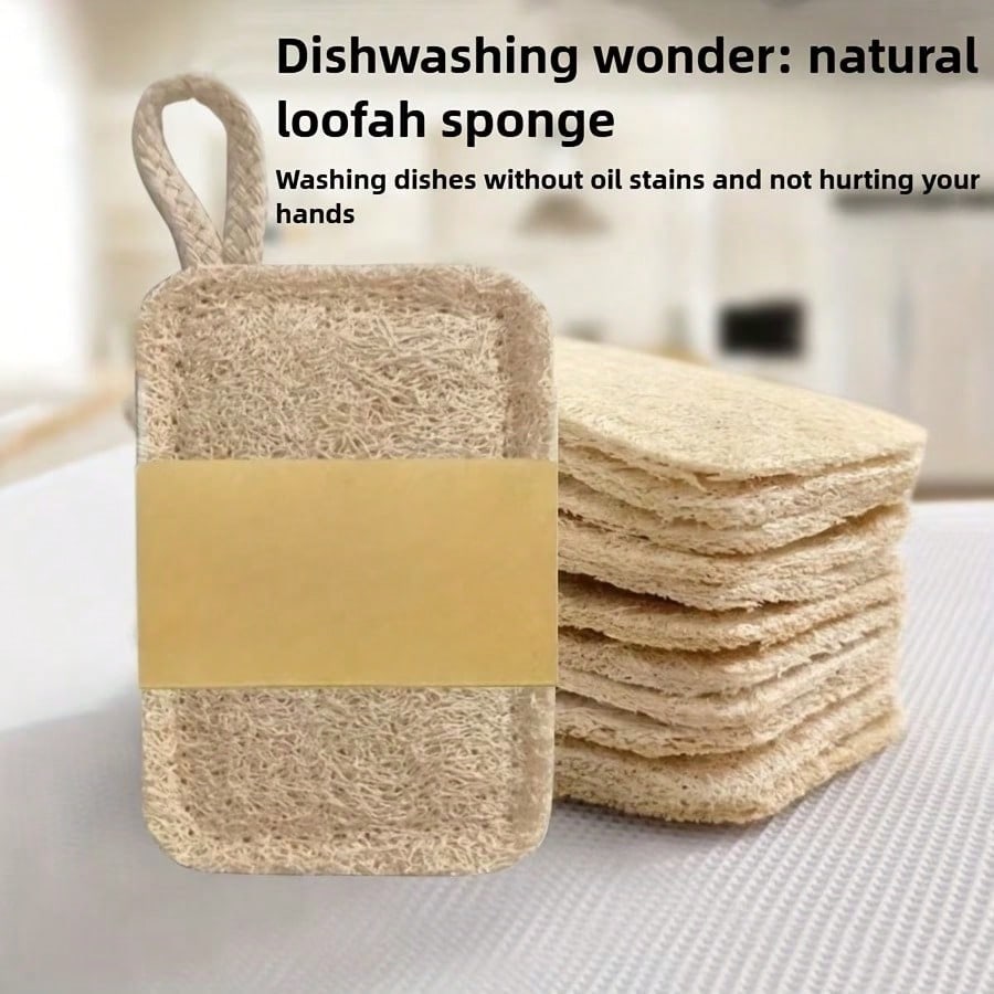 1/3/5/10/20pcs Natural Sponge Dish Scrubbers- Reusable Non-Scratch Kitchen Sponges, High Quality Bathroom, Kitchen And Home Cleaning, Durable And Gentle Dish, Pot, Pan, Cookware Cleaning, Ergonomic D