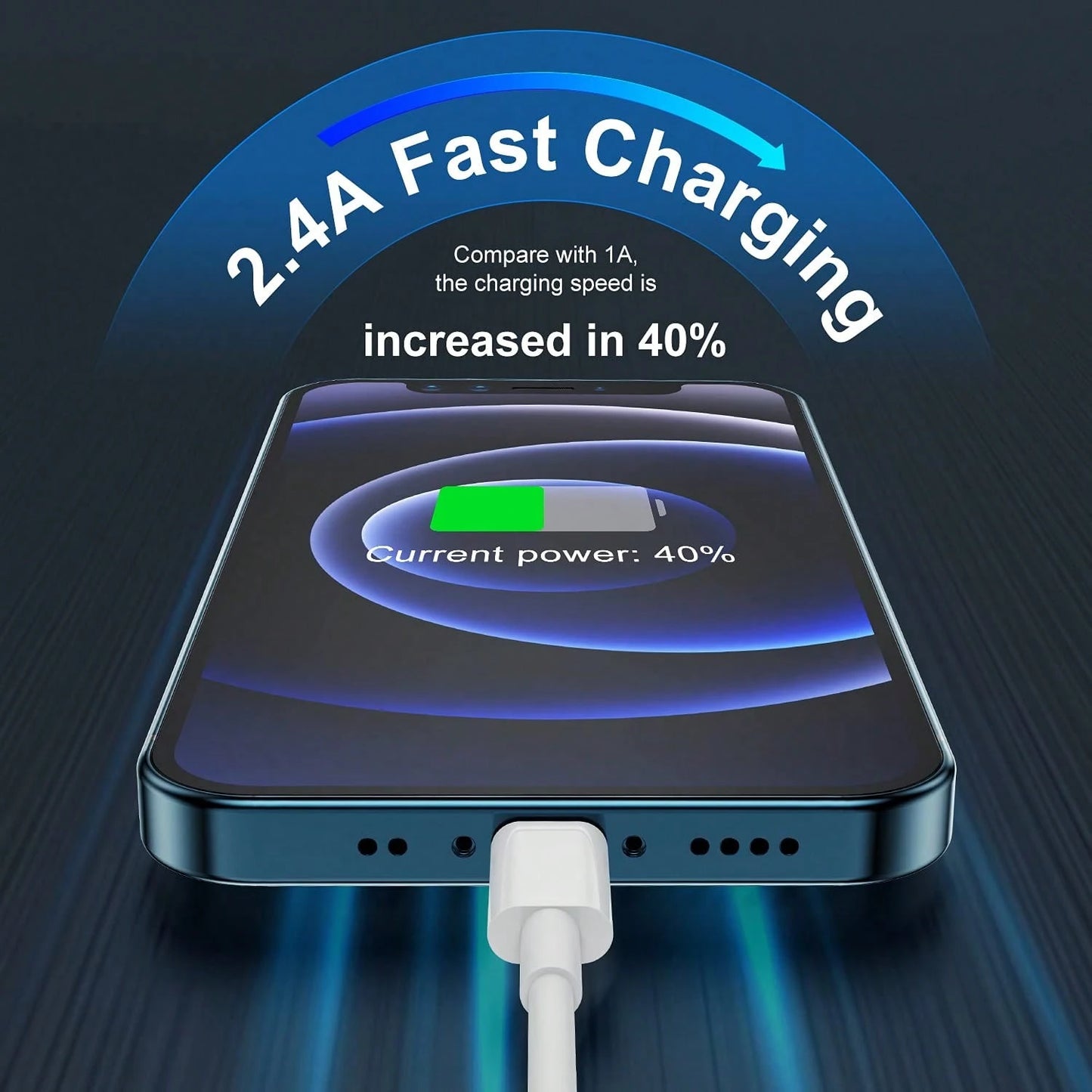 1/3/5pcs Apple Lightning Charging Cable, Fast Charging, 3.3FT/100cm Length, Compatible With IPhone 14 13 12 11 Pro Max Plus
