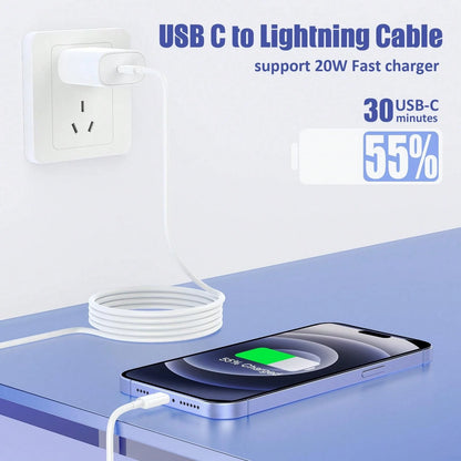 1/3/5pcs Apple Lightning Charging Cable, Fast Charging, 3.3FT/100cm Length, Compatible With IPhone 14 13 12 11 Pro Max Plus