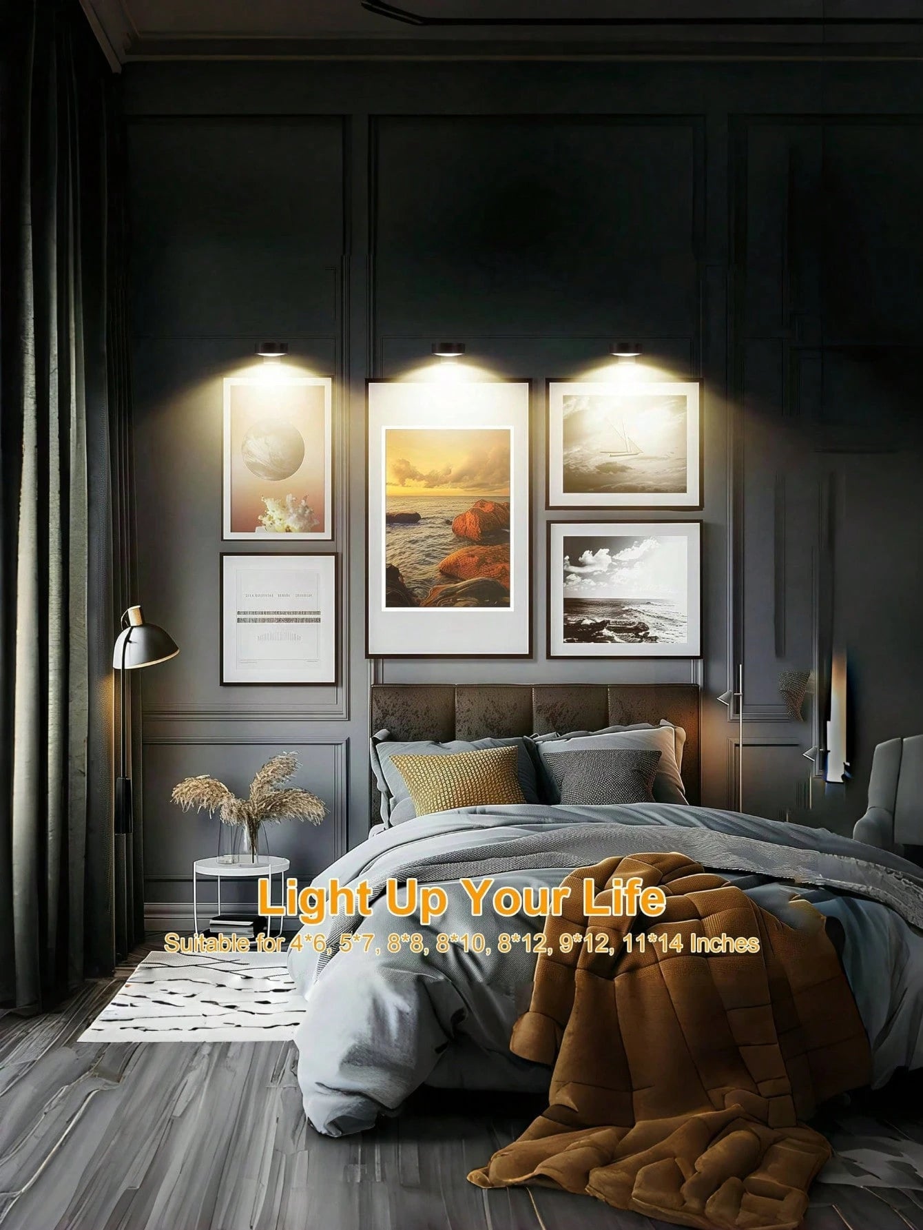 1/3/6PCS Wireless Metal Wall Art LED Lights,Wall Light,Fairy Lights,Lamps,Night Light With Magnetic Wireless Wall Lamp,Stairs,Corridors, Christmas Decorations,Interior,Bedroom, Living Room,Home Decor