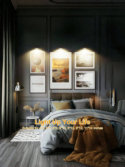 1/3/6PCS Wireless Metal Wall Art LED Lights,Wall Light,Fairy Lights,Lamps,Night Light With Magnetic Wireless Wall Lamp,Stairs,Corridors, Christmas Decorations,Interior,Bedroom, Living Room,Home Decor