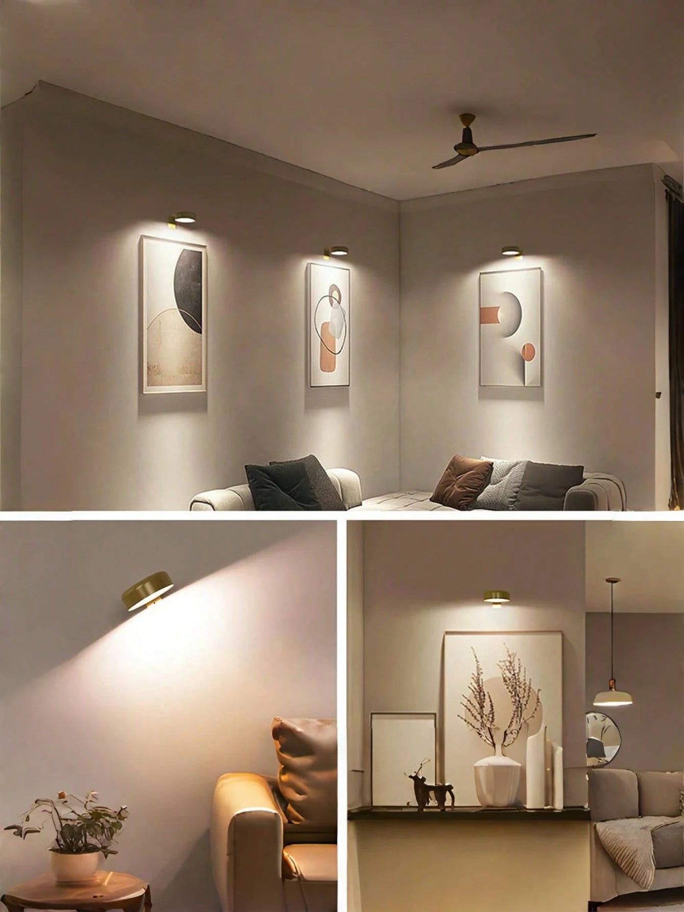 1/3/6PCS Wireless Metal Wall Art LED Lights,Wall Light,Fairy Lights,Lamps,Night Light With Magnetic Wireless Wall Lamp,Stairs,Corridors, Christmas Decorations,Interior,Bedroom, Living Room,Home Decor