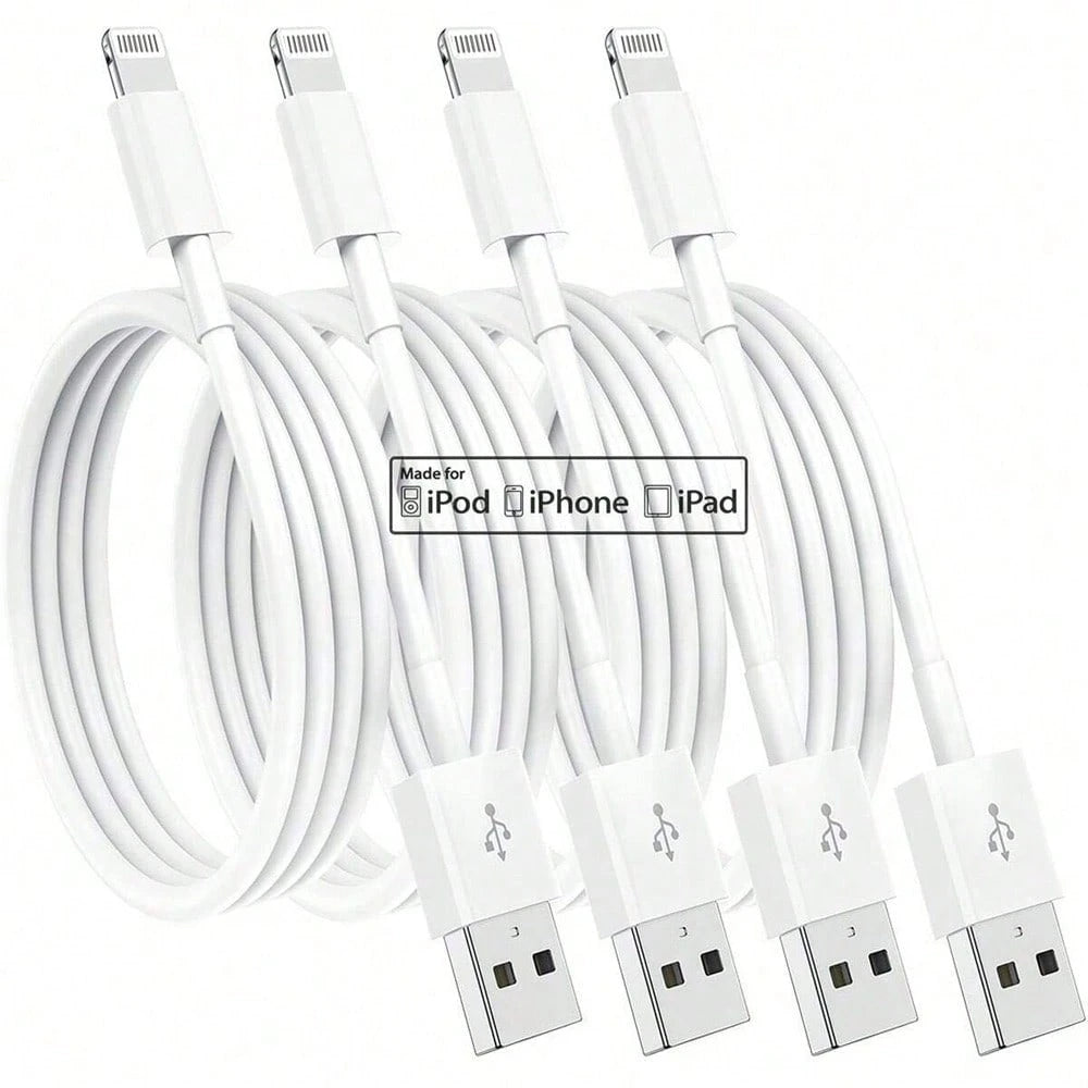 1-4pcs Apple Charging Cable, 3.3ft (Approx. 1m), Compatible Charging Cable, USB To Lightning Fast Charging, Compatible With Iphone 14/13/12/11/11 Pro/11 Max/X/XS/XR/XS Max/8/7, (White), Nan MFi Certif