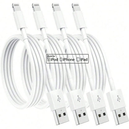 1-4pcs Apple Charging Cable, 3.3ft (Approx. 1m), Compatible Charging Cable, USB To Lightning Fast Charging, Compatible With Iphone 14/13/12/11/11 Pro/11 Max/X/XS/XR/XS Max/8/7, (White), Nan MFi Certif