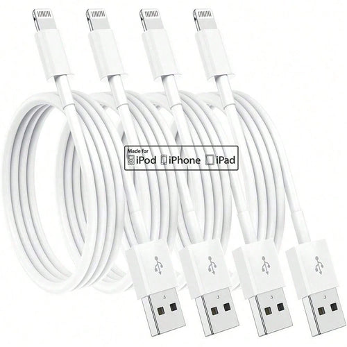 1-4pcs Apple Charging Cable, 3.3ft (Approx. 1m), Compatible Charging Cable, USB To Lightning Fast Charging, Compatible With Iphone 14/13/12/11/11 Pro/11 Max/X/XS/XR/XS Max/8/7, (White), Nan MFi Certif