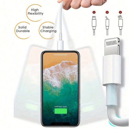1-4pcs Apple Charging Cable, 3.3ft (Approx. 1m), Compatible Charging Cable, USB To Lightning Fast Charging, Compatible With Iphone 14/13/12/11/11 Pro/11 Max/X/XS/XR/XS Max/8/7, (White), Nan MFi Certif