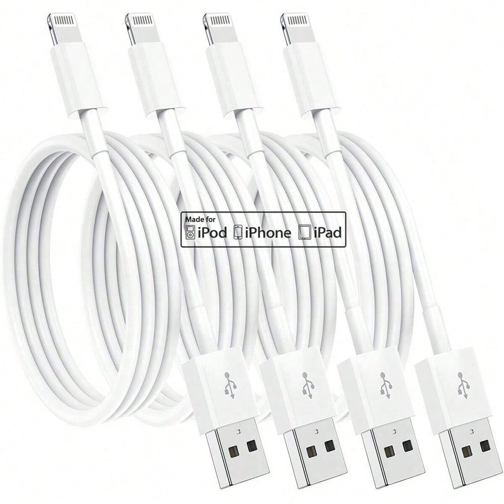 1-4pcs Apple Charging Cable, 3.3ft (Approx. 1m), Compatible Charging Cable, USB To Lightning Fast Charging, Compatible With Iphone 14/13/12/11/11 Pro/11 Max/X/XS/XR/XS Max/8/7, (White), Nan MFi Certif