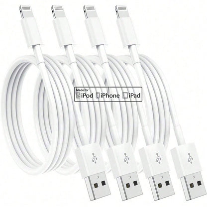 1-4pcs Apple Charging Cable, 3.3ft (Approx. 1m), Compatible Charging Cable, USB To Lightning Fast Charging, Compatible With Iphone 14/13/12/11/11 Pro/11 Max/X/XS/XR/XS Max/8/7, (White), Nan MFi Certif