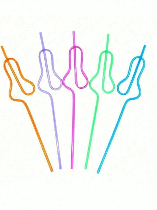 1/5/10/15/20pcs Colorful Gourd Shaped Party Straws, Bachelorette Party Decoration Straws, Artistic Plastic Straws, Reusable Plastic Drinking Straws, Sweet Wedding Party Straws, Ideal Bride Gift, Holid