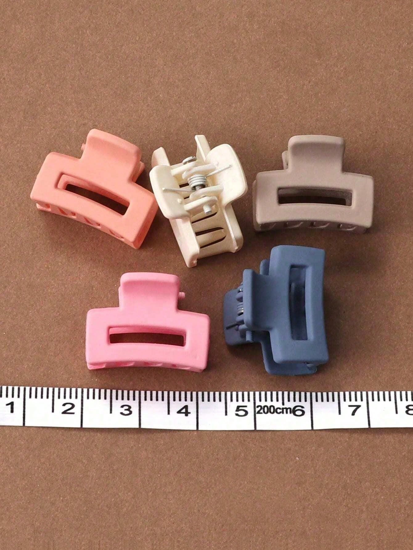 1/6/10/20/30pcs Assorted Square Matte Hair Clips, 2cm Hollow Cute Hair Accessories