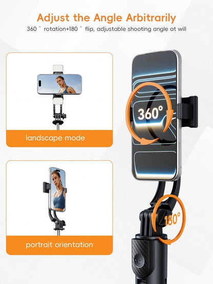 1.7m Long Wireless Remote Bluetooth Selfie Stick Made Of Alloy Material, Suitable For Video Recording, Life And Travel Documentation. It Is A Portable Tripod-Style Handheld/Ground Selfie Stick That Op