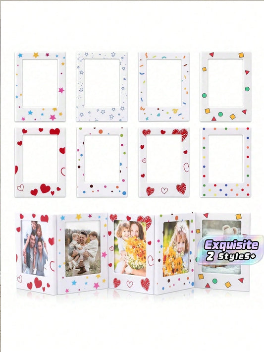 1/8/16 Pcs Magnetic Photo Frames For Instax 2.5 X 3.5 Inch, Fridge Magnet Mini Picture Frames Wallet Size Photo Holders For Fridge School Office Desktop Decor
