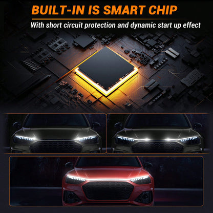 1.8M Flexible LED Hood Light, Automotive Hood Light Strip, Universal 12V Car Hood Light Strip, Flexible LED, Suitable For Sedans, SUVs, Trucks-Car Decor\Car Stuff\Car Acessesories\Car Accessories\Car\