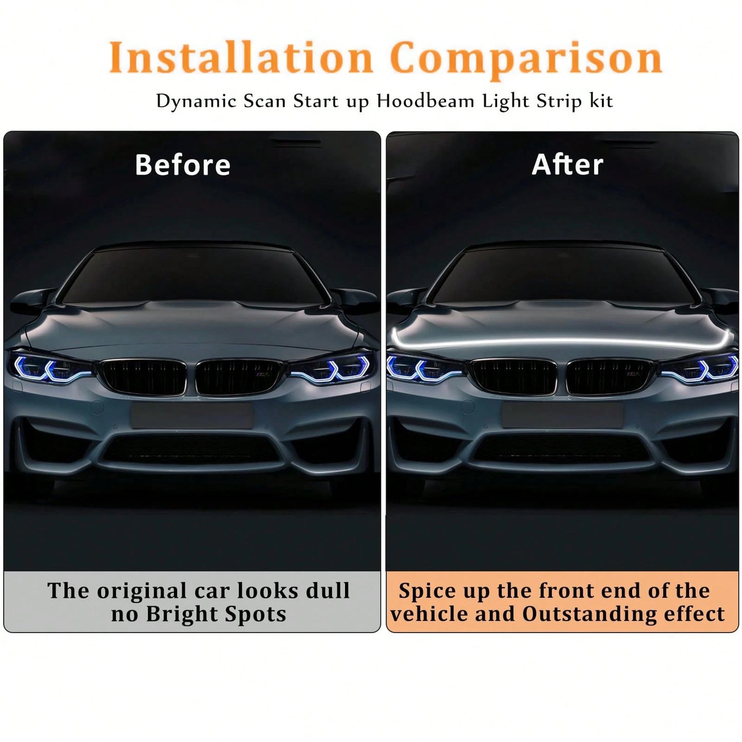 1.8M Flexible LED Hood Light, Automotive Hood Light Strip, Universal 12V Car Hood Light Strip, Flexible LED, Suitable For Sedans, SUVs, Trucks-Car Decor\Car Stuff\Car Acessesories\Car Accessories\Car\
