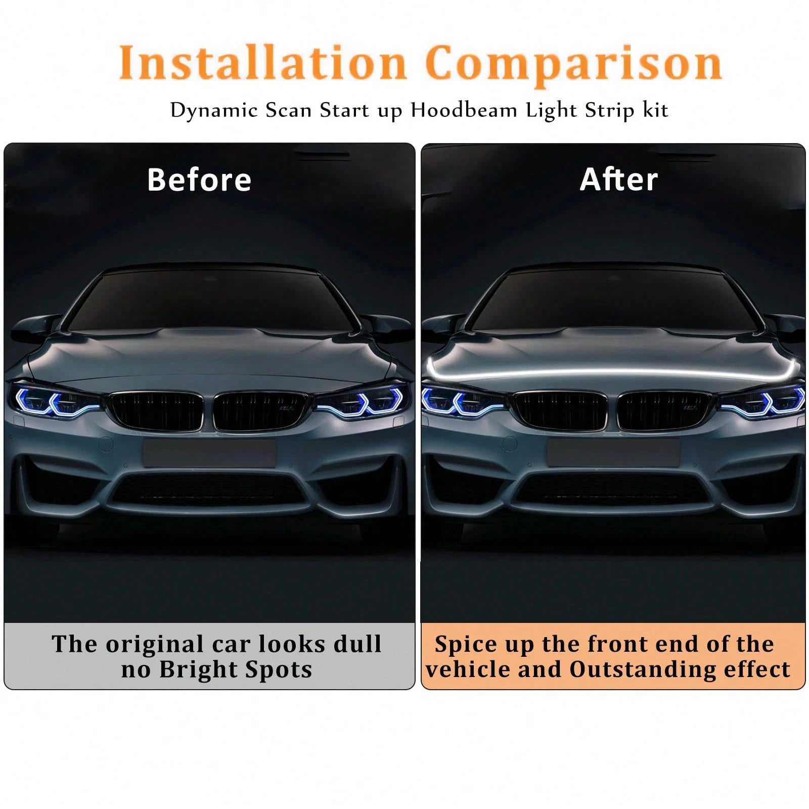 1.8M Flexible LED Hood Light, Automotive Hood Light Strip, Universal 12V Car Hood Light Strip, Flexible LED, Suitable For Sedans, SUVs, Trucks-Car Decor\Car Stuff\Car Acessesories\Car Accessories\Car\