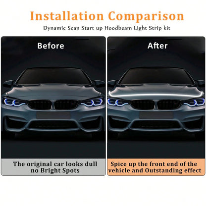 1.8M Flexible LED Hood Light, Automotive Hood Light Strip, Universal 12V Car Hood Light Strip, Flexible LED, Suitable For Sedans, SUVs, Trucks-Car Decor\Car Stuff\Car Acessesories\Car Accessories\Car\