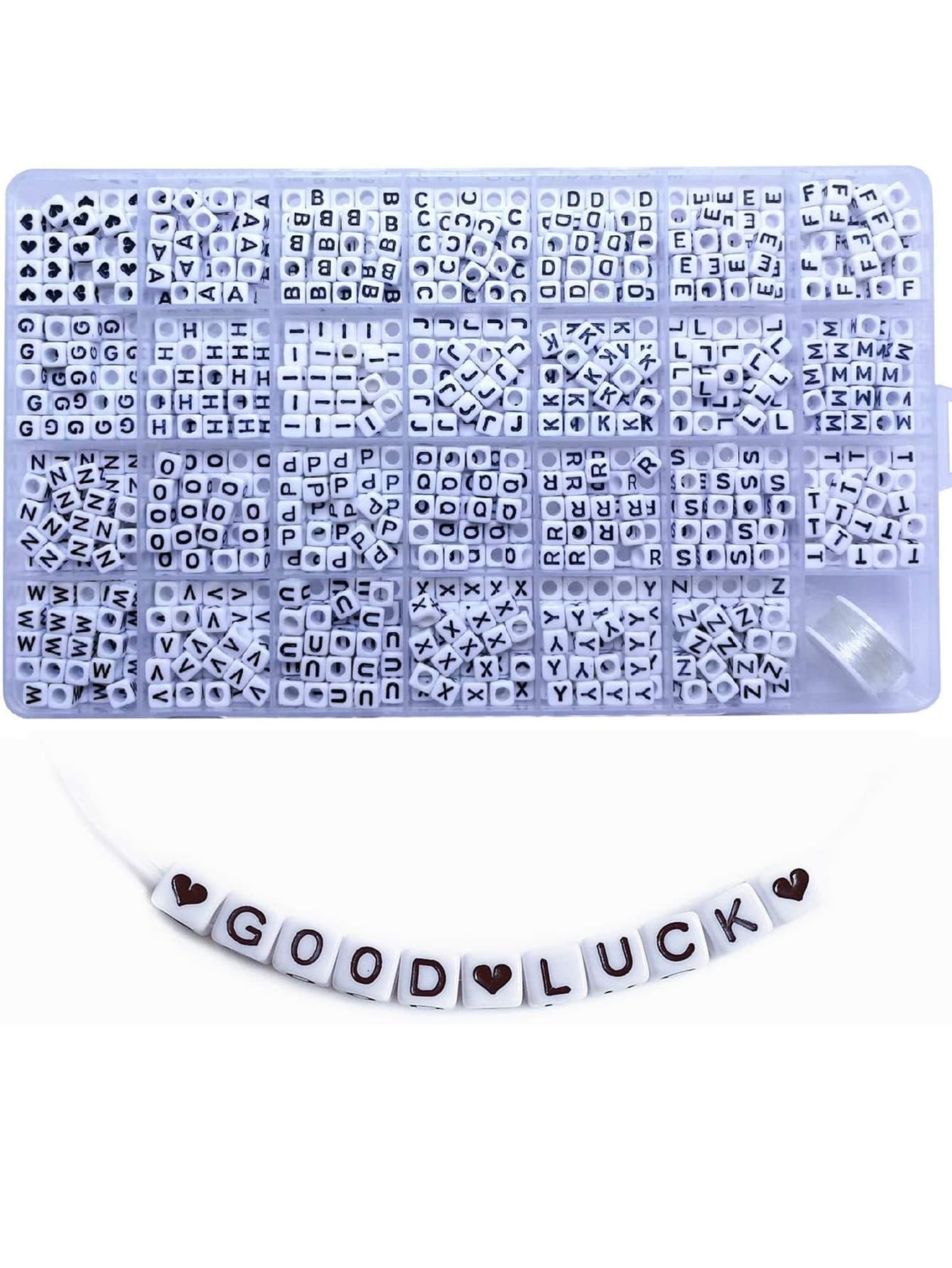 1 Box 6x6mm A-Z Cube Acrylic Alphabet Letter Beads For Jewelry Making Bracelets Necklaces Key Chains For Women And Girls