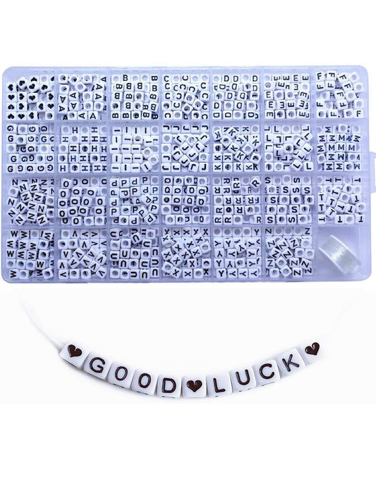 1 Box 6x6mm A-Z Cube Acrylic Alphabet Letter Beads For Jewelry Making Bracelets Necklaces Key Chains For Women And Girls