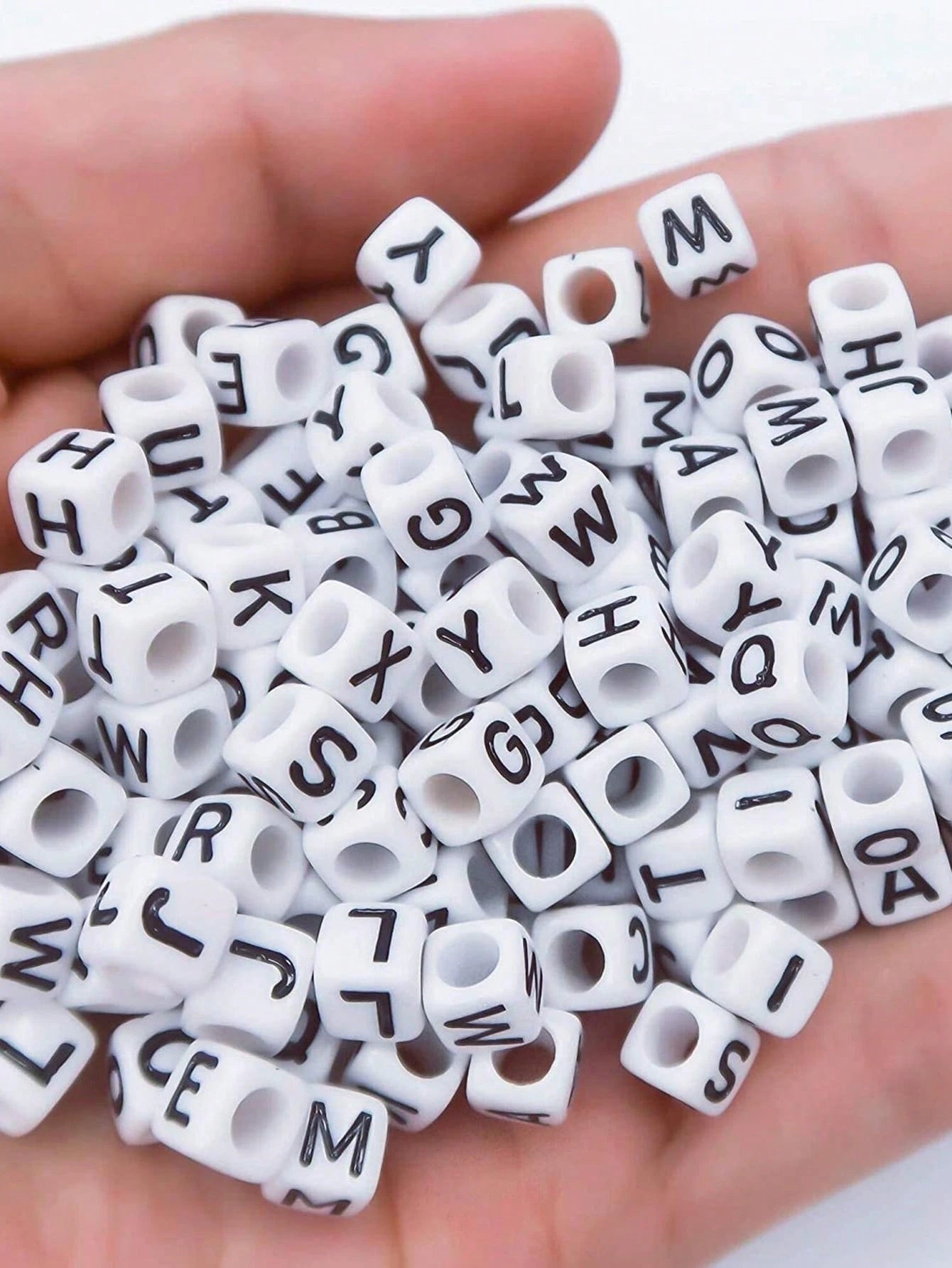 1 Box 6x6mm A-Z Cube Acrylic Alphabet Letter Beads For Jewelry Making Bracelets Necklaces Key Chains For Women And Girls