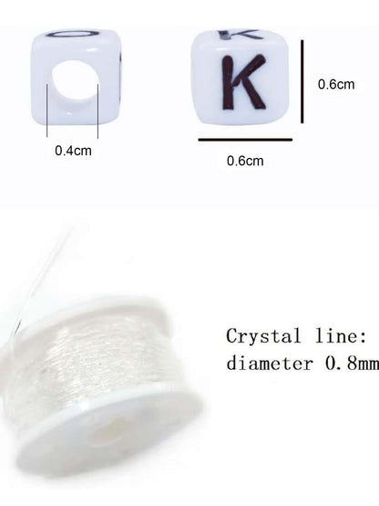 1 Box 6x6mm A-Z Cube Acrylic Alphabet Letter Beads For Jewelry Making Bracelets Necklaces Key Chains For Women And Girls