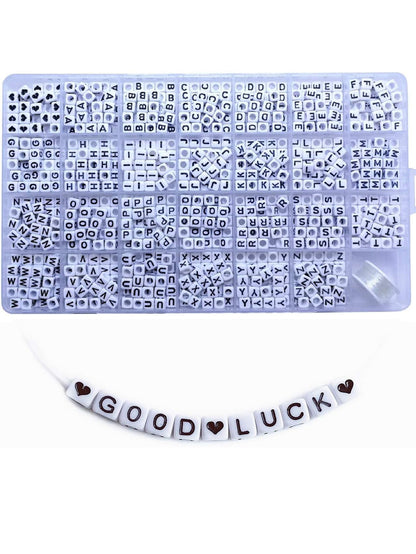 1 Box 6x6mm A-Z Cube Acrylic Alphabet Letter Beads For Jewelry Making Bracelets Necklaces Key Chains For Women And Girls