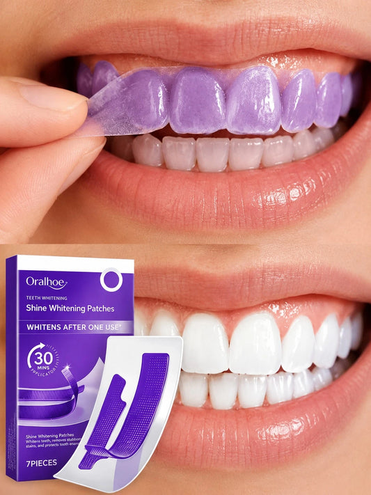 1 Box Dual-Effect Purple Teeth Whitening Strips- Teeth Whitening Gel Professional Teeth Whitening Strips, Teeth Care, Instant Teeth Cleaning Strips, Helps Remove Stains Caused By Coffee, Red Wine And