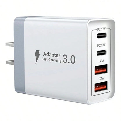 1 Charger, Fast Charger 40W Dual-Port PD+QC Wall Plug Multi-Port, Suitable For Multiple People Charging, Multiple Devices Charging, Meet Home Charging Needs, As Well As Office Desktop Mobile Phone Cha