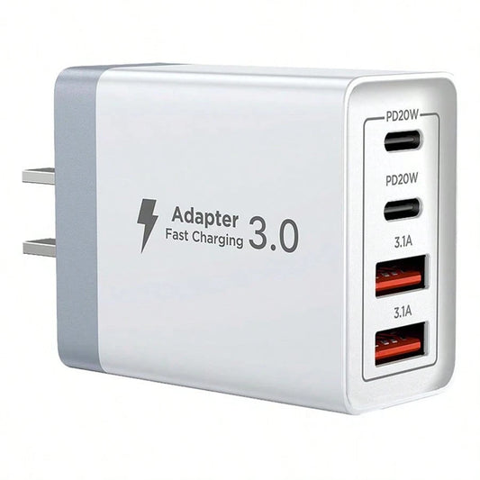 1 Charger, Fast Charger 40W Dual-Port PD+QC Wall Plug Multi-Port, Suitable For Multiple People Charging, Multiple Devices Charging, Meet Home Charging Needs, As Well As Office Desktop Mobile Phone Cha