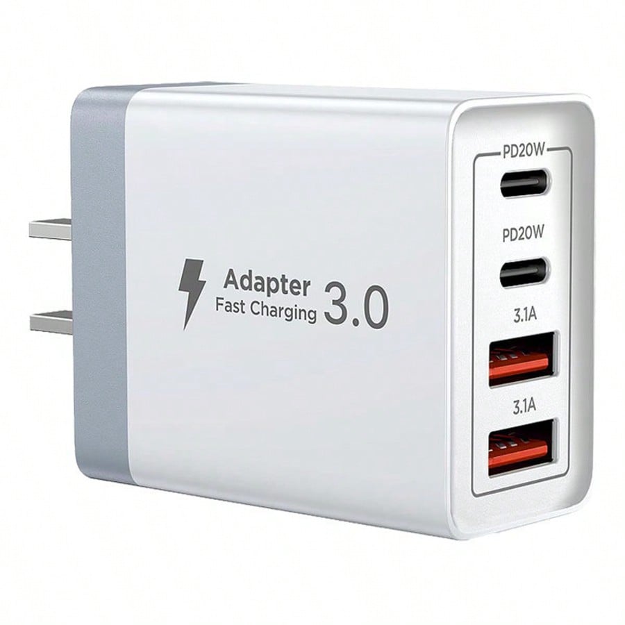 1 Charger, Fast Charger 40W Dual-Port PD+QC Wall Plug Multi-Port, Suitable For Multiple People Charging, Multiple Devices Charging, Meet Home Charging Needs, As Well As Office Desktop Mobile Phone Cha