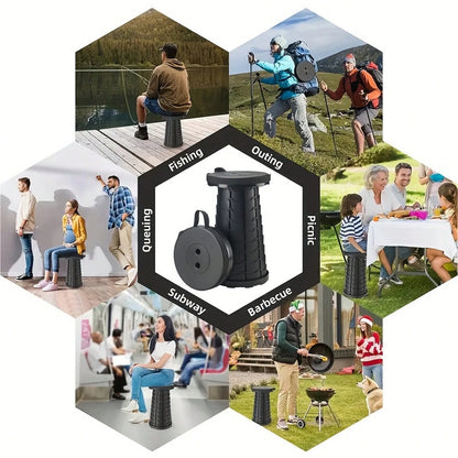 1 Foldable Stool Portable Folding Stool, Telescopic Lightweight Chair For Outdoor Camping, Fishing, Indoor Kitchen Use, Maximum Load Capacity 400 Lbs, Rainbow Colored Stool, Easter Gift