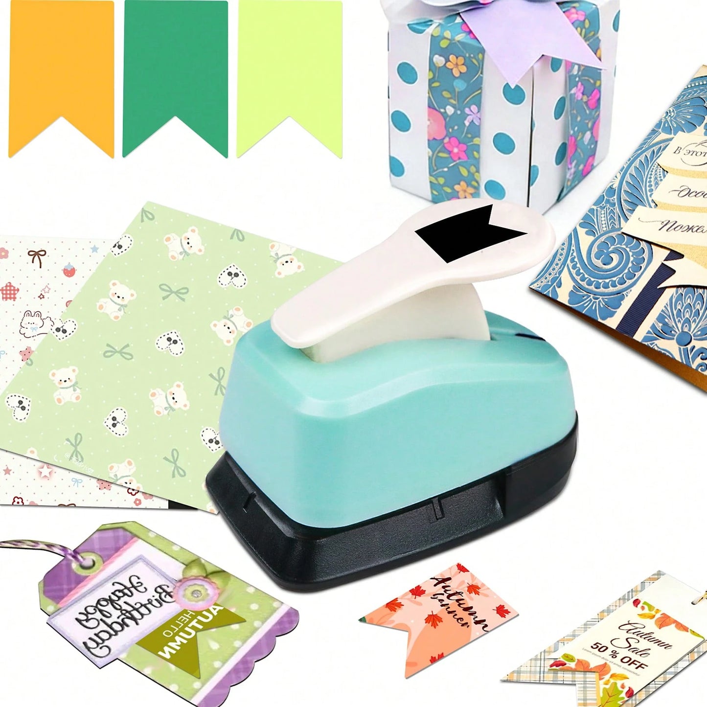 1 Inch (25mm) Flag Label Punch Cutter Tool, Daily Fashion Flag Label Shape, 1 Inch (25mm) Suitable For DIY Portable Paper Crafts, Planner Decoration, Sticker Making, Card Making, Scrapbooking, Student