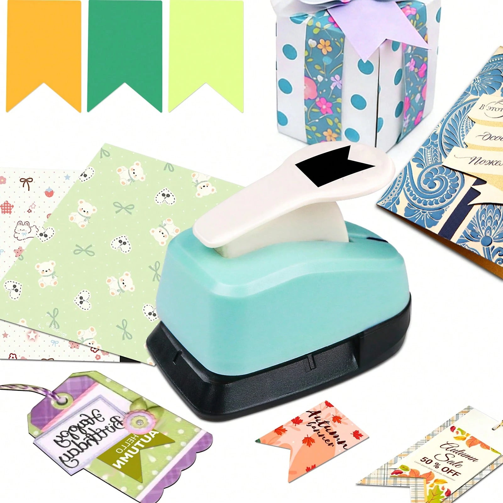 1 Inch (25mm) Flag Label Punch Cutter Tool, Daily Fashion Flag Label Shape, 1 Inch (25mm) Suitable For DIY Portable Paper Crafts, Planner Decoration, Sticker Making, Card Making, Scrapbooking, Student